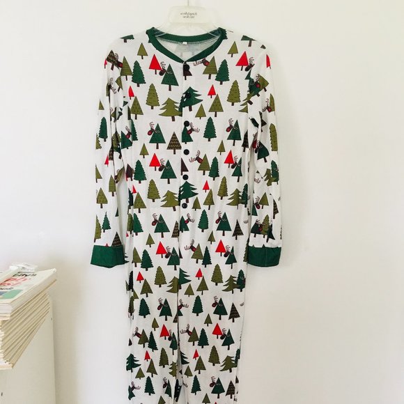 No Peeking Reindeer Jumpsuit Flapjack Unisex Size Small Pajamas Christmas Adult - Picture 1 of 6